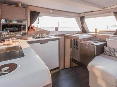 Galley of Maloja, a Fountaine Pajot Isla 40 catamaran at es Jonquet, Spain