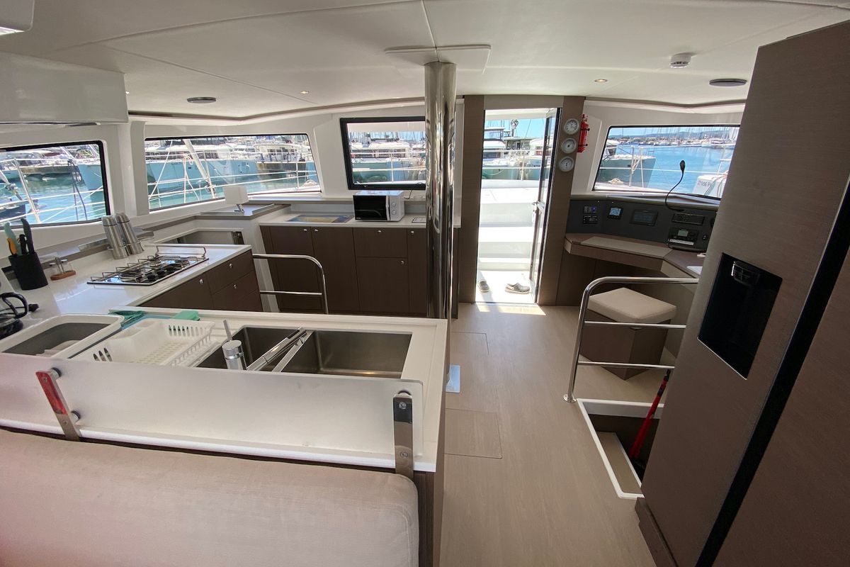 Galley of Vespera, a Fountaine Pajot Astréa 42 catamaran at Općina Sukošan, Croatia