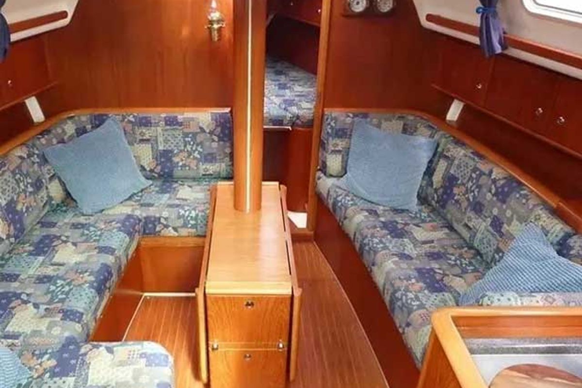 Salon of Glenmaginn, a Moody 36 sailboat at Oban, United Kingdom