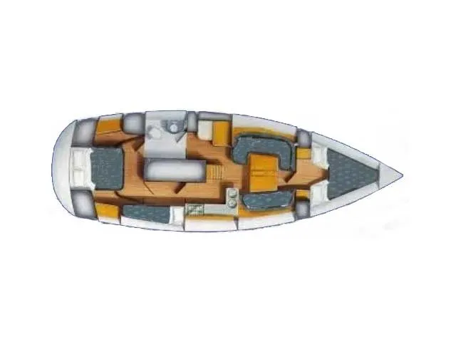 Floor plan of Glenmaginn, a Moody 36 sailboat at Oban, United Kingdom