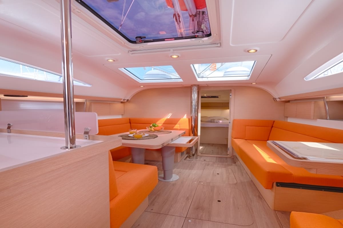 Salon of Happy, a Elan Impression 40 sailboat at Split, Croatia