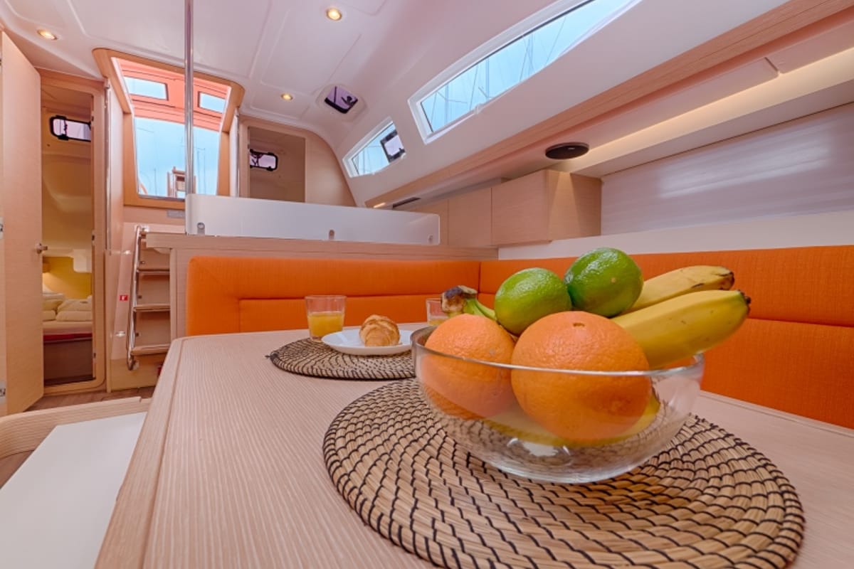 Salon of Happy, a Elan Impression 40 sailboat at Split, Croatia
