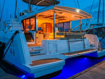 Aquaholic, a Bali 4.6 catamaran at Grad Šibenik, Croatia