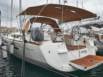 Aysha, a sailboat at Grad Biograd na Moru, Croatia