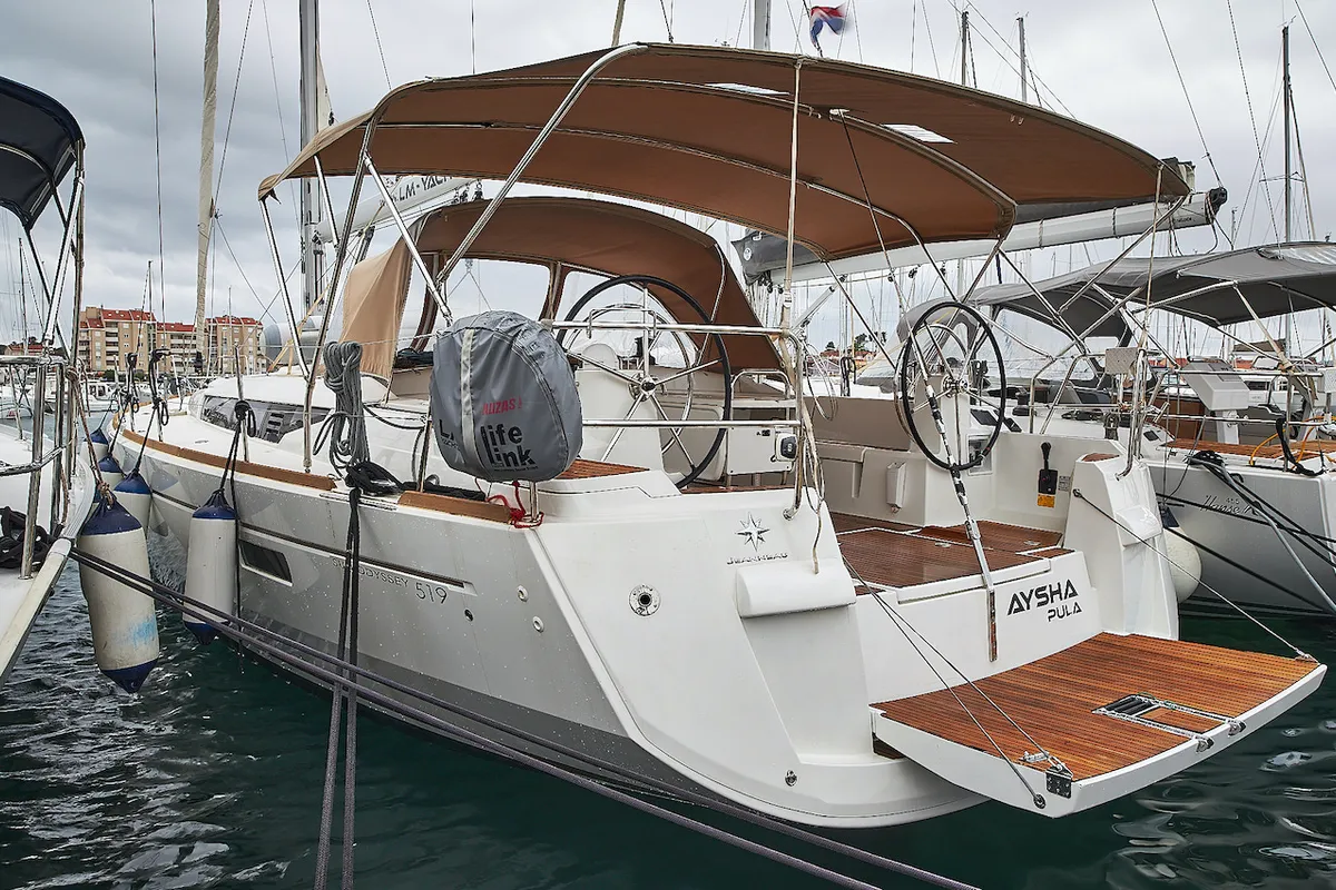 Aysha, a sailboat at Grad Biograd na Moru, Croatia
