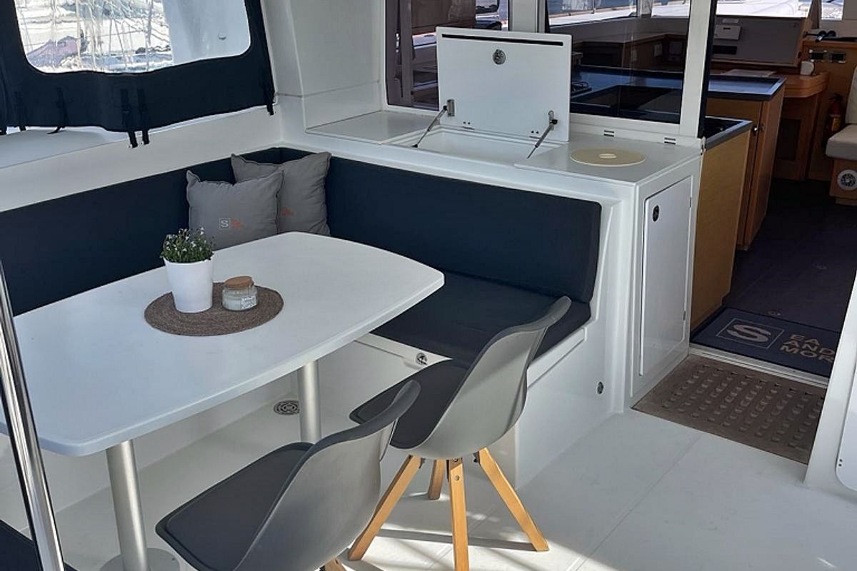 Salon of Julius Cesar III, a Lagoon 450 F catamaran at Općina Rogoznica, Croatia