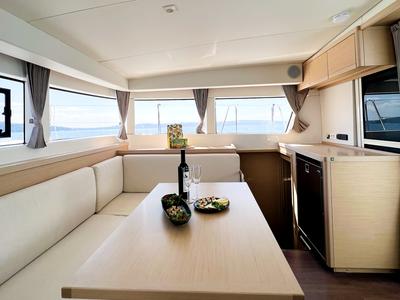 Salon of Twice as nice, a Lagoon 40 catamaran at Grad Kaštela, Croatia