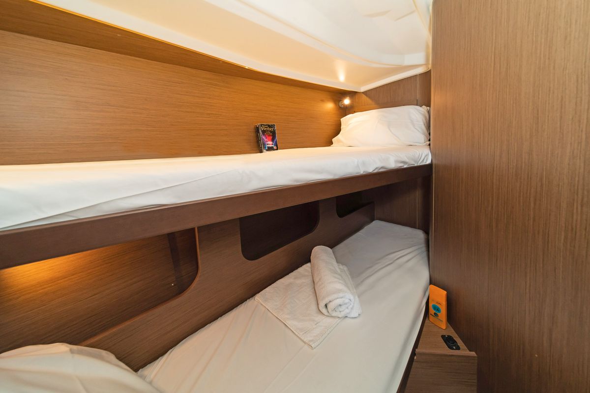 Cabin on Mojito, a Beneteau Oceanis 40.1 sailboat at Kos, Greece