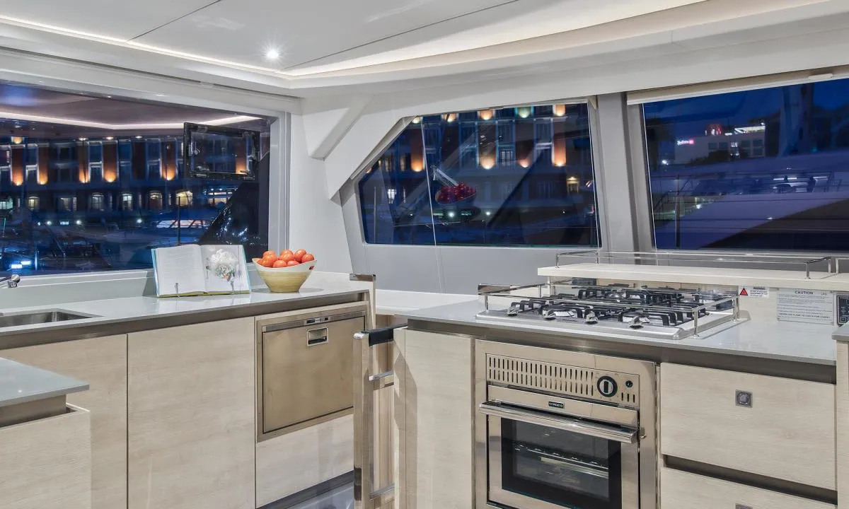 Galley of Moorings 5000 Exclusive, a Leopard 50 catamaran at Road Town, British Virgin Islands