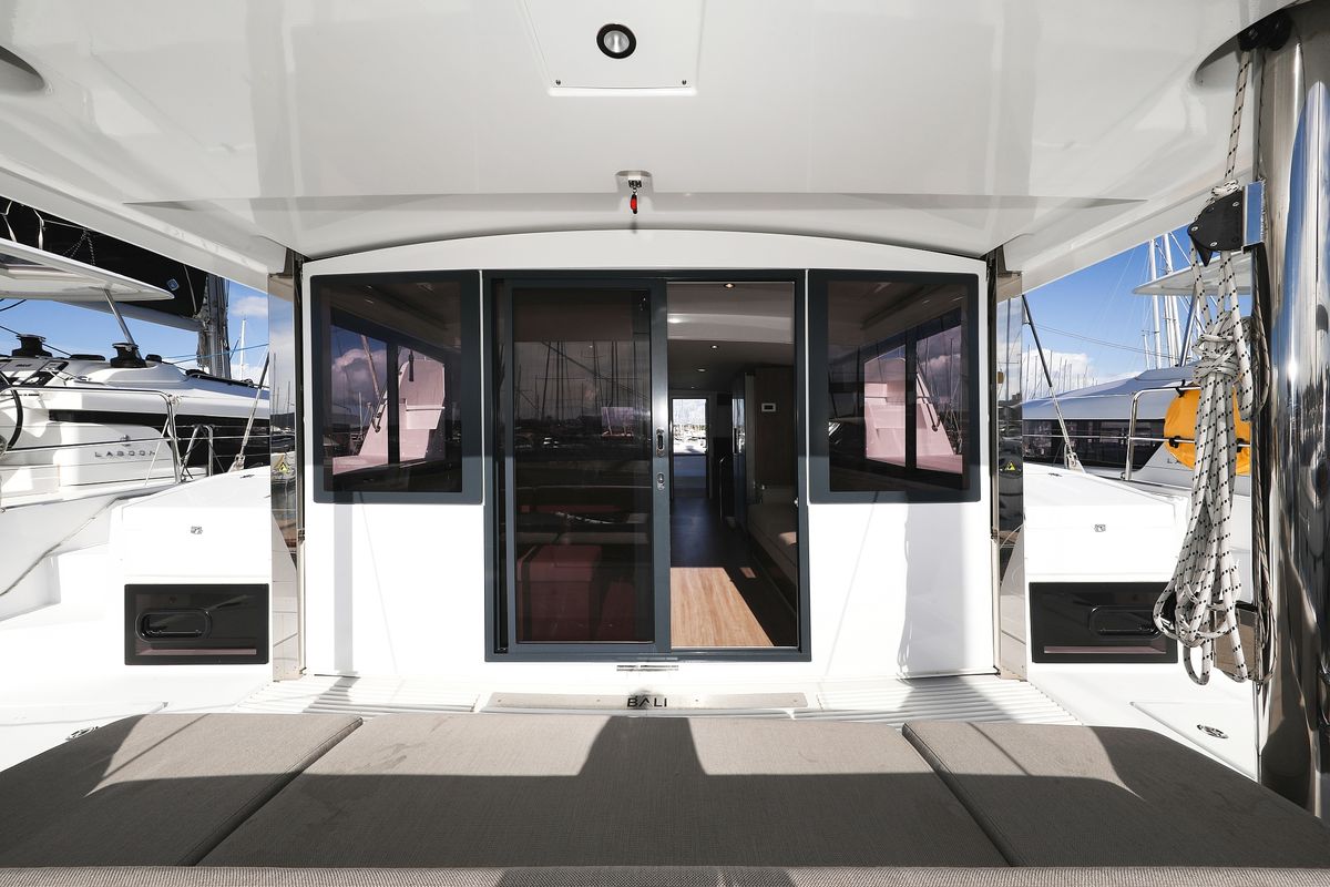 Deck of Calypso , a Bali 4.4 catamaran at Grad Biograd na Moru, Croatia