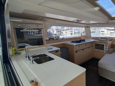 Galley of ADRIA BLUE, a Fountaine Pajot Elba 45 catamaran at Seget Donji, Croatia