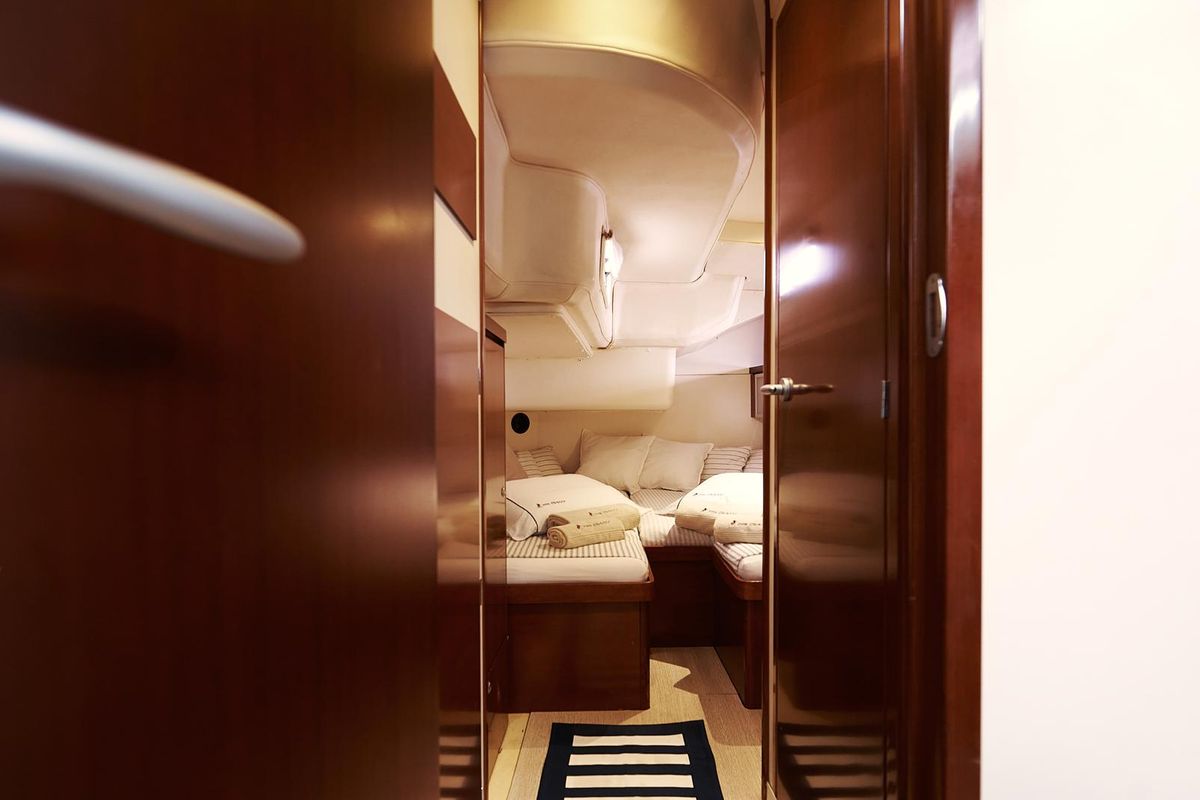 Cabin on Yannis 65S, a Hanse Yachts Hanse 540e sailboat at Lavreotiki Municipal Unit, Greece