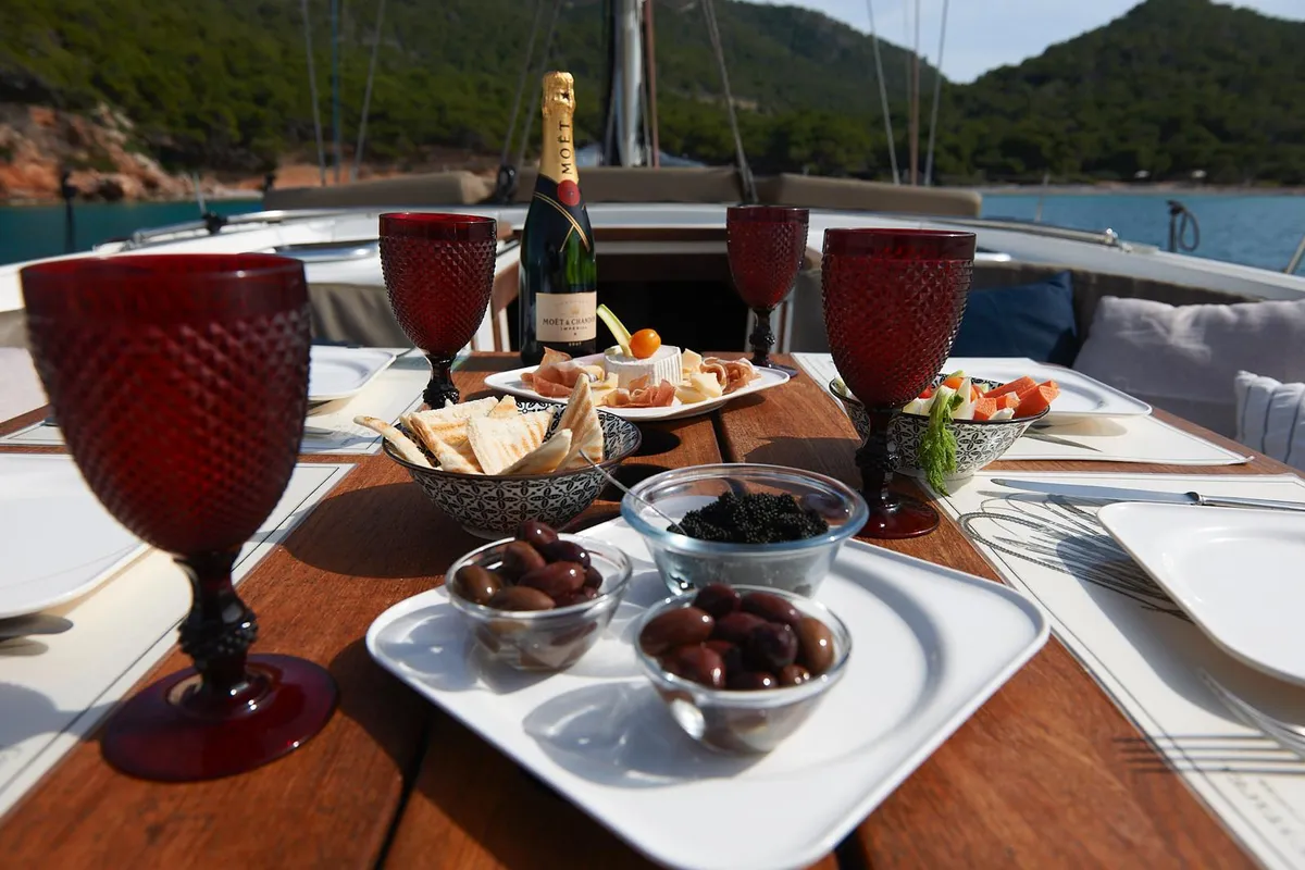 Deck of Yannis 65S, a Hanse Yachts Hanse 540e sailboat at Lavreotiki Municipal Unit, Greece