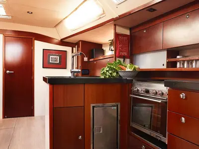 Galley of Yannis 65S, a Hanse Yachts Hanse 540e sailboat at Lavreotiki Municipal Unit, Greece