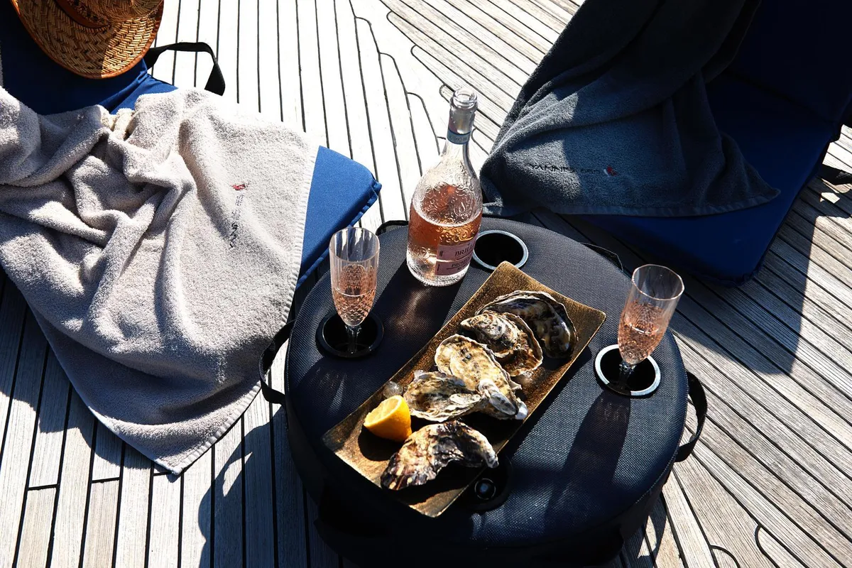 Deck of Yannis 65S, a Hanse Yachts Hanse 540e sailboat at Lavreotiki Municipal Unit, Greece