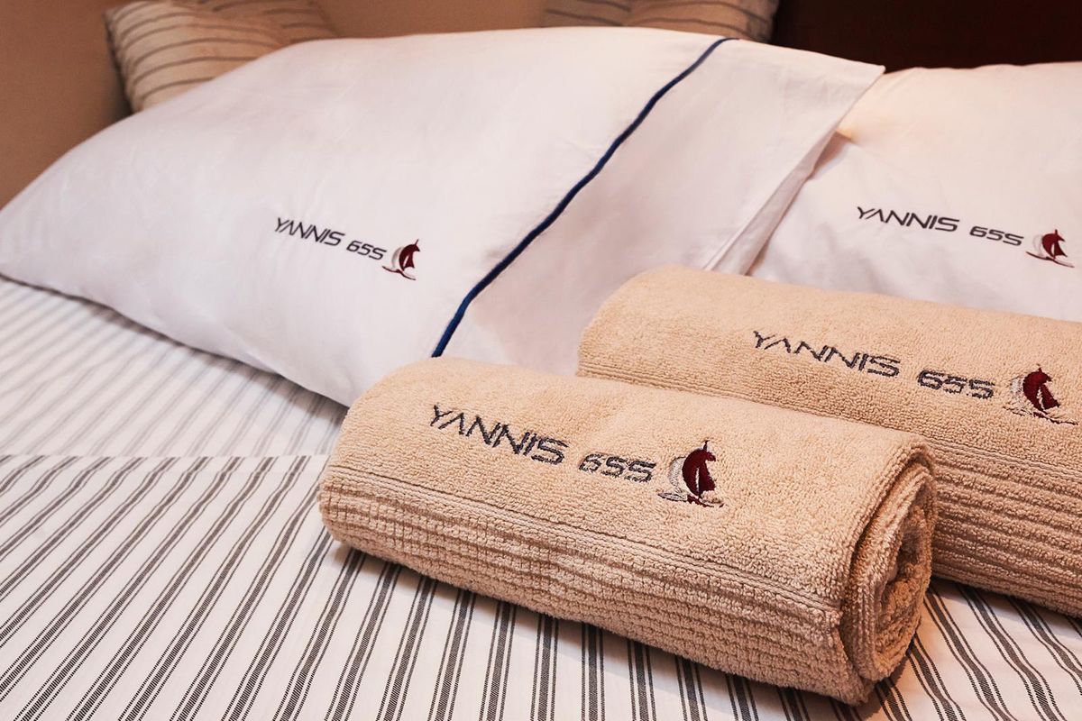 Cabin on Yannis 65S, a Hanse Yachts Hanse 540e sailboat at Lavreotiki Municipal Unit, Greece