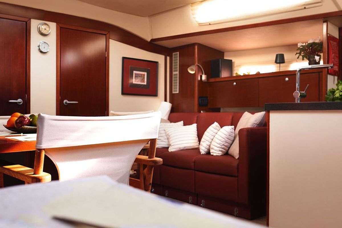 Salon of Yannis 65S, a Hanse Yachts Hanse 540e sailboat at Lavreotiki Municipal Unit, Greece