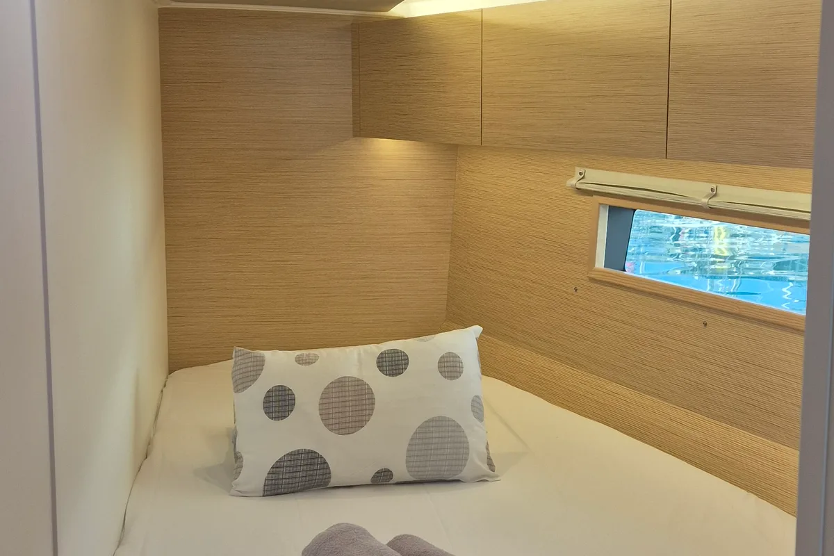 Cabin on Gemile, a Hanse Yachts Hanse 460 sailboat at Fethiye, Turkey
