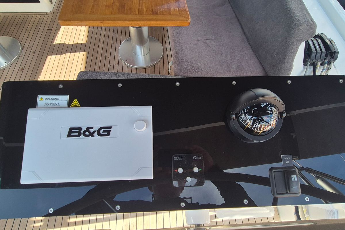 Cockpit of Gemile, a Hanse Yachts Hanse 460 sailboat at Fethiye, Turkey