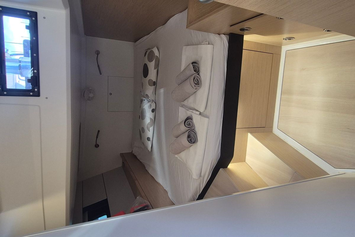 Cabin on Gemile, a Hanse Yachts Hanse 460 sailboat at Fethiye, Turkey