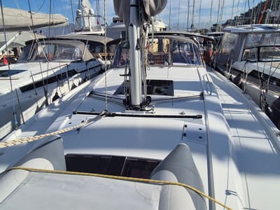 Deck of Gemile, a Hanse Yachts Hanse 460 sailboat at Fethiye, Turkey