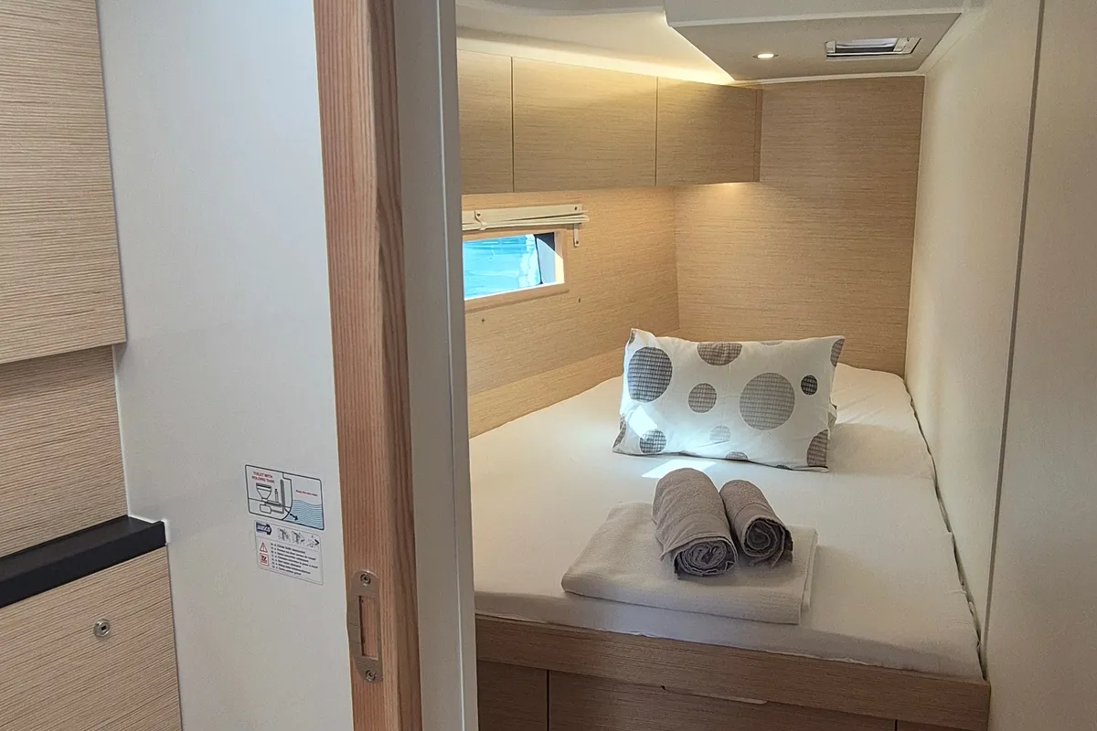 Cabin on Gemile, a Hanse Yachts Hanse 460 sailboat at Fethiye, Turkey