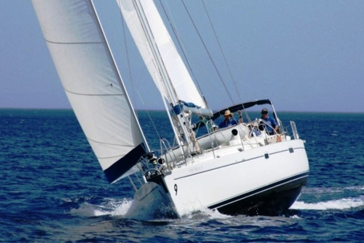 Exterior view of Viktoria II, a Beneteau 50 sailboat at Marmaris, Turkey