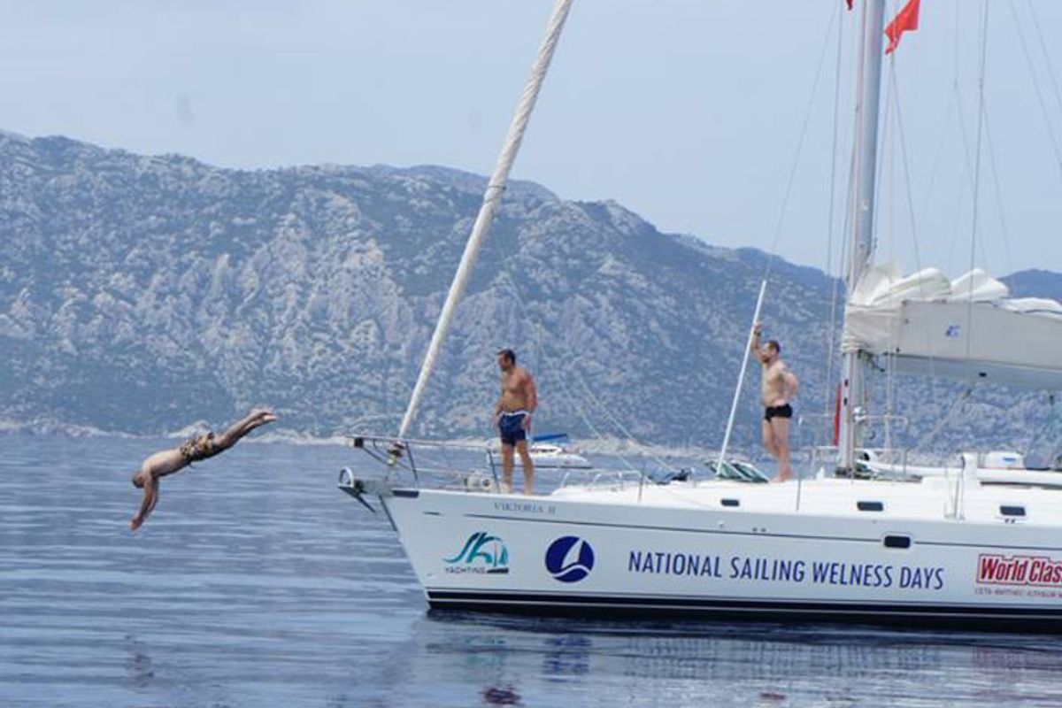 Exterior view of Viktoria II, a Beneteau 50 sailboat at Marmaris, Turkey