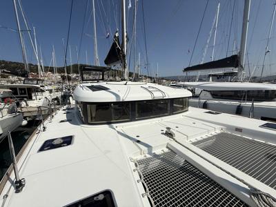 Deck of Amazing, a Lagoon 39 catamaran at Split, Croatia