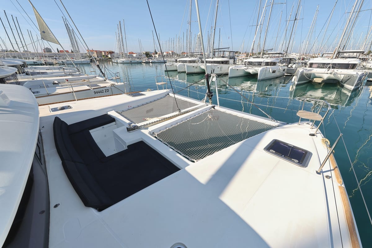 Deck of Lilith, a Lagoon 450 F catamaran at Općina Sukošan, Croatia
