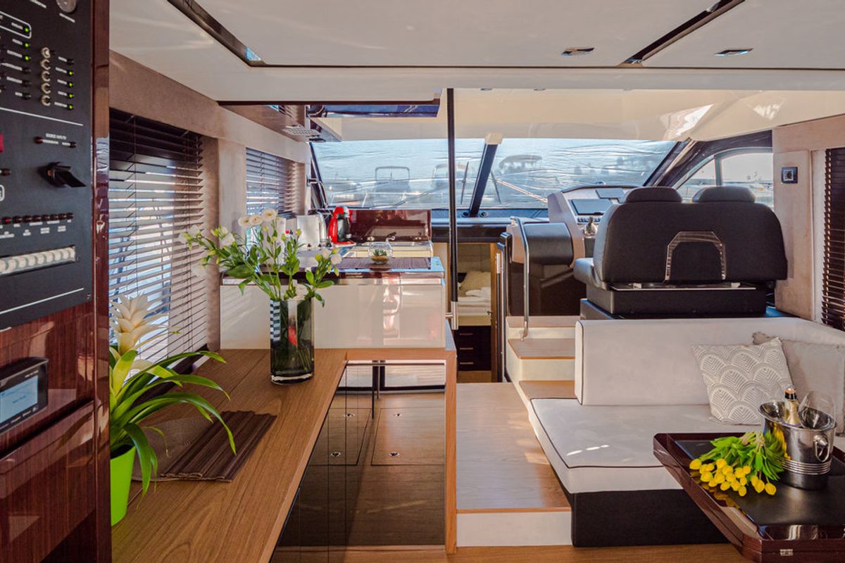 Galley of Stardust, a Sessa Marine Sessa Fly 47 yacht at Općina Sukošan, Croatia