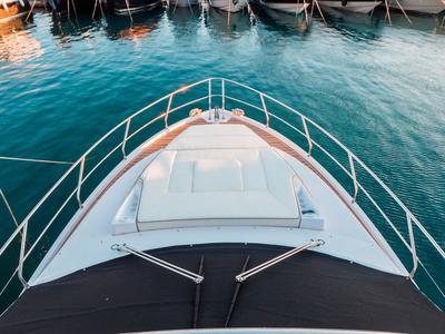 Deck of Stardust, a Sessa Marine Sessa Fly 47 yacht at Općina Sukošan, Croatia
