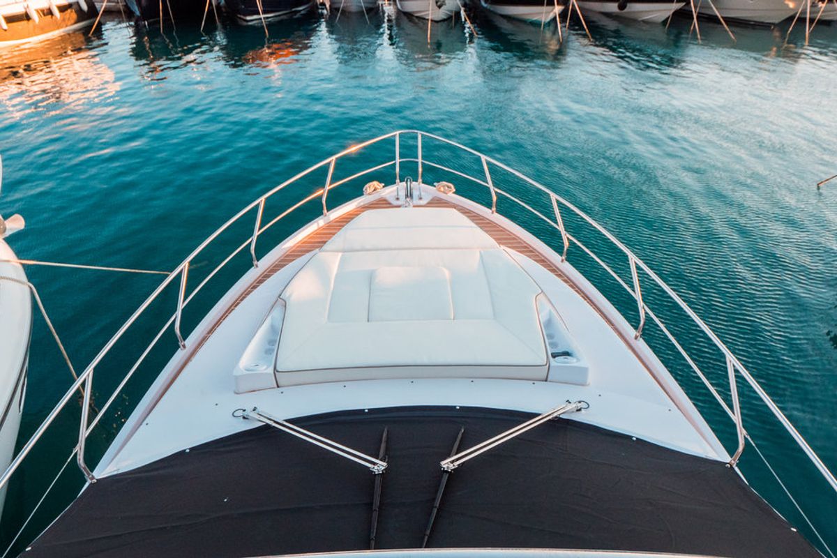Deck of Stardust, a Sessa Marine Sessa Fly 47 yacht at Općina Sukošan, Croatia