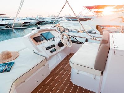 Cockpit of Stardust, a Sessa Marine Sessa Fly 47 yacht at Općina Sukošan, Croatia
