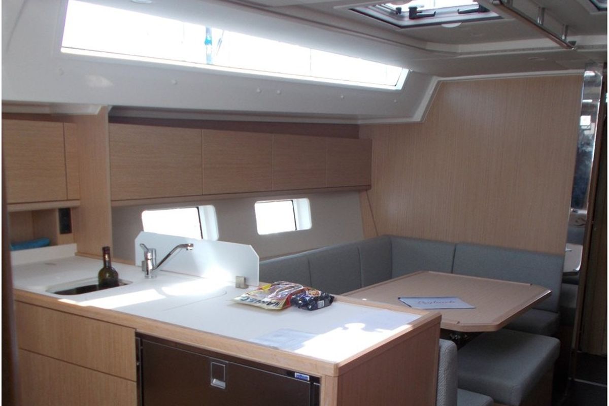 Galley of Lush Life, a Bavaria C45 sailboat at Punat, Croatia