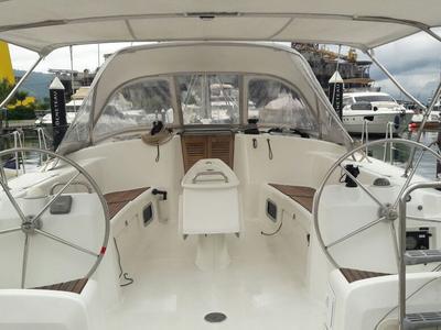 Cockpit of Bycangra, a Beneteau Cyclades 50.4 sailboat at Angra dos Reis, Brazil