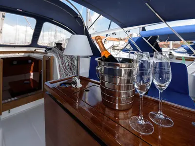 Bubble, a Bavaria Cruiser 51 sailboat at Grad Trogir, Croatia