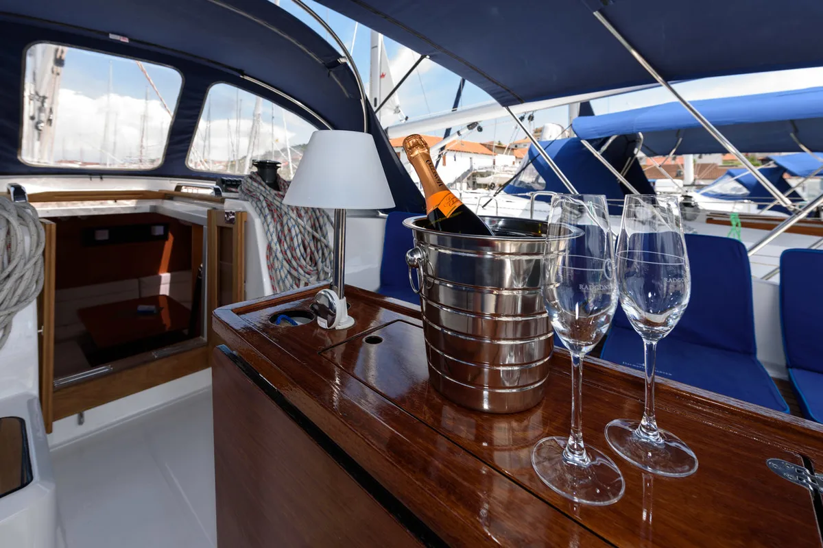 Bubble, a Bavaria Cruiser 51 sailboat at Grad Trogir, Croatia