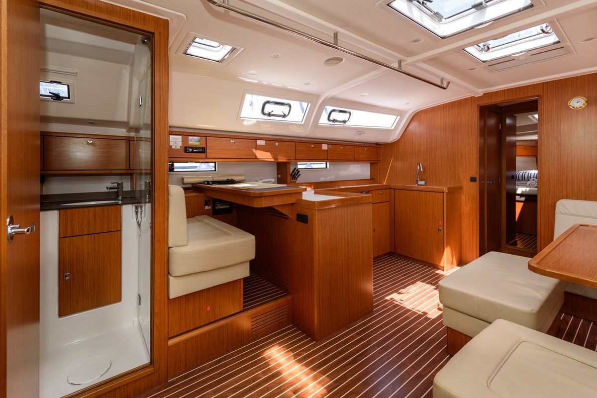Bubble, a Bavaria Cruiser 51 sailboat at Grad Trogir, Croatia