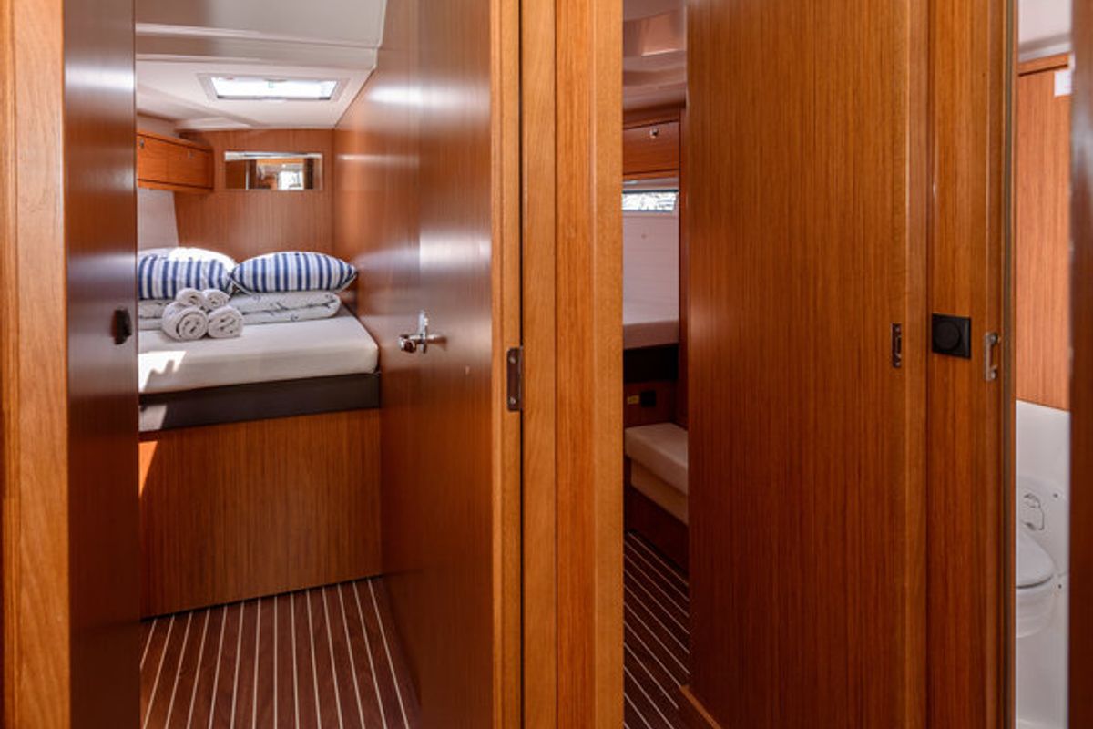 Bubble, a Bavaria Cruiser 51 sailboat at Grad Trogir, Croatia