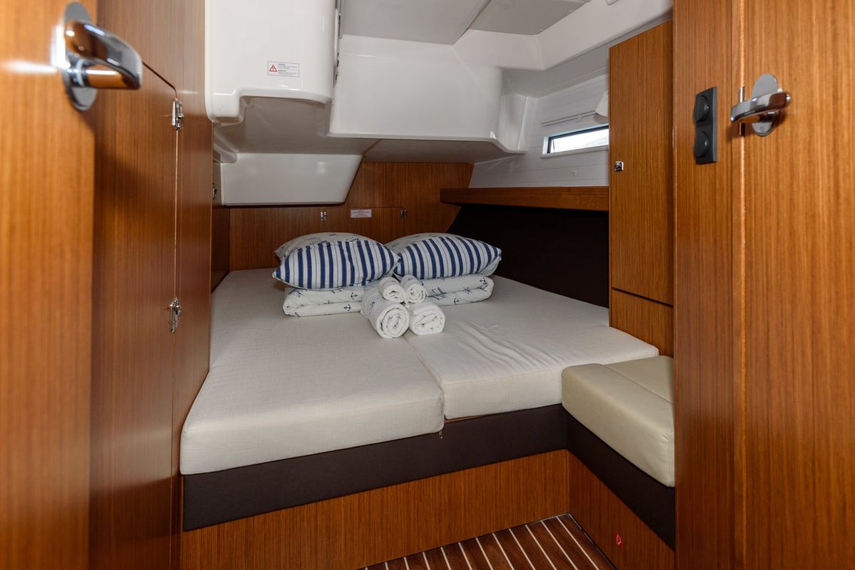 Bubble, a Bavaria Cruiser 51 sailboat at Grad Trogir, Croatia