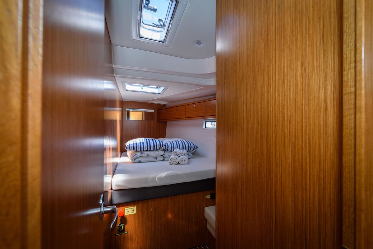Bubble, a Bavaria Cruiser 51 sailboat at Grad Trogir, Croatia