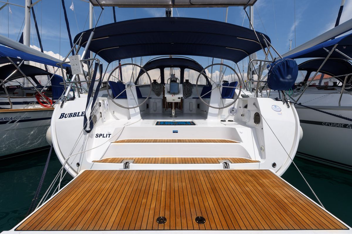 Bubble, a Bavaria Cruiser 51 sailboat at Grad Trogir, Croatia