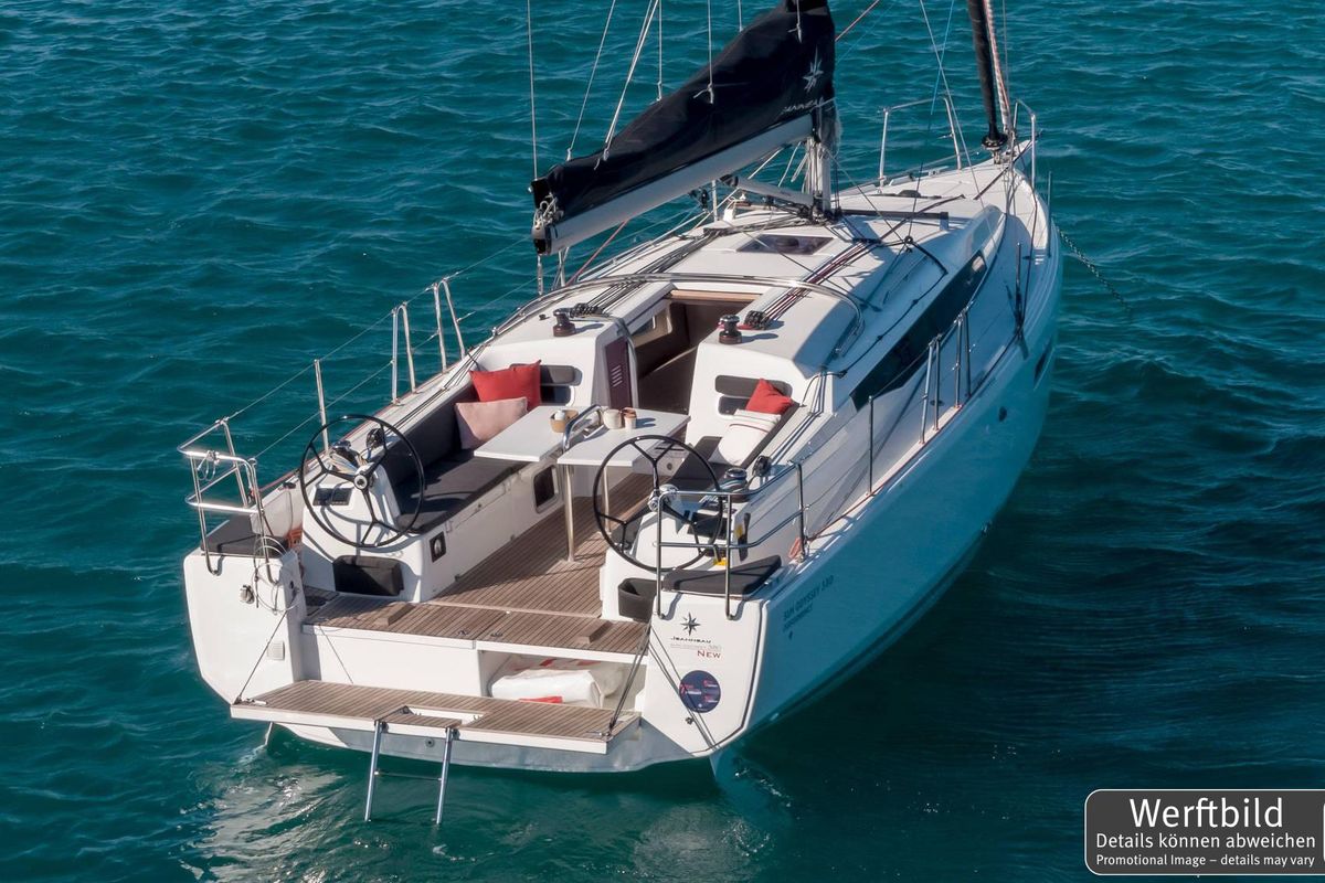 Cockpit of Leo, a Jeanneau Sun Odyssey 380 sailboat at Grad Biograd na Moru, Croatia