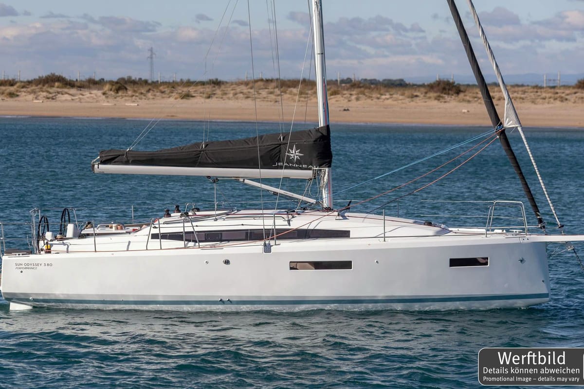 Exterior view of Leo, a Jeanneau Sun Odyssey 380 sailboat at Grad Biograd na Moru, Croatia