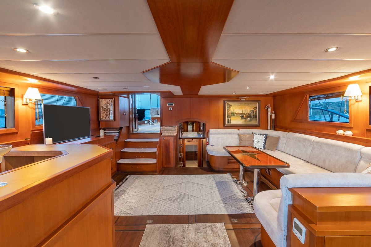 Salon of Arabella, a Custom Made Arabella yacht at Bodrum, Turkey