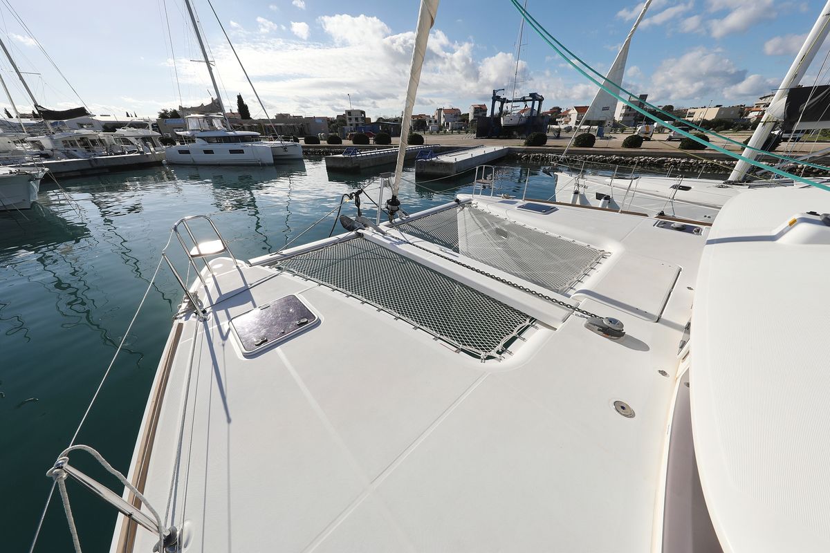 Deck of Maja V, a Lagoon 400 S2 catamaran at Općina Sveti Filip i Jakov, Croatia