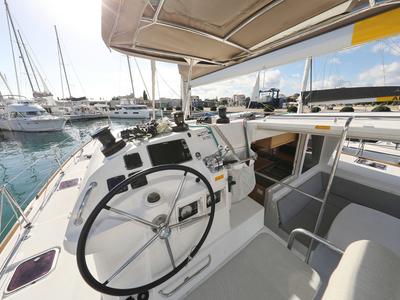 Cockpit of Maja V, a Lagoon 400 S2 catamaran at Općina Sveti Filip i Jakov, Croatia