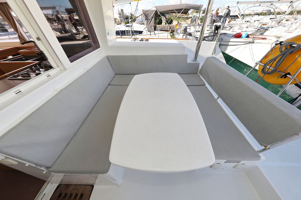 Deck of Maja V, a Lagoon 400 S2 catamaran at Općina Sveti Filip i Jakov, Croatia