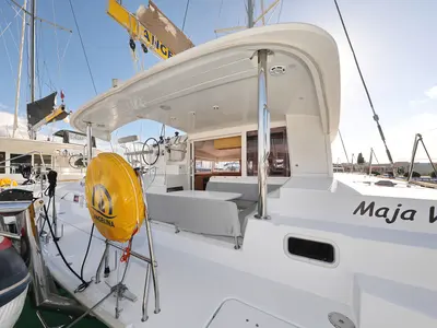 Deck of Maja V, a Lagoon 400 S2 catamaran at Općina Sveti Filip i Jakov, Croatia